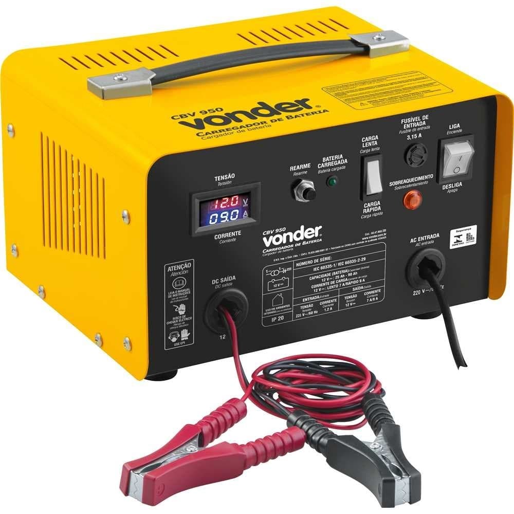Carregador De Bateria Automotivo 25-90ah 12v CBV950 220V - Vonder