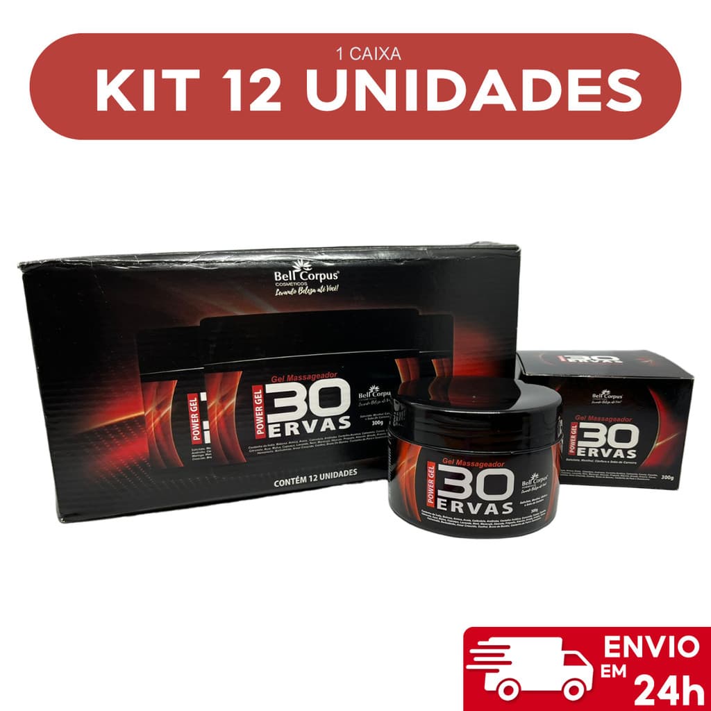 Kit 12 Unidades Power Gel Massageador 30 Ervas Bell Corpus