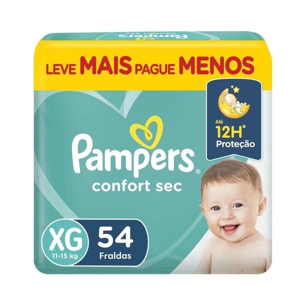 Fralda Pampers Confort Sec XG 54 Unidades