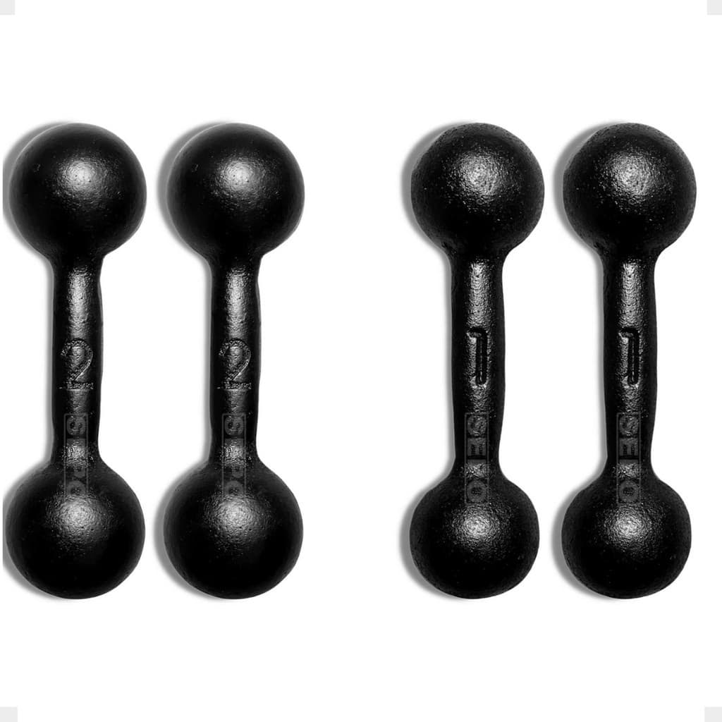 Kit Halter Ferro Preto 1 Kg e 2 Kg Redondo Treino Musculação