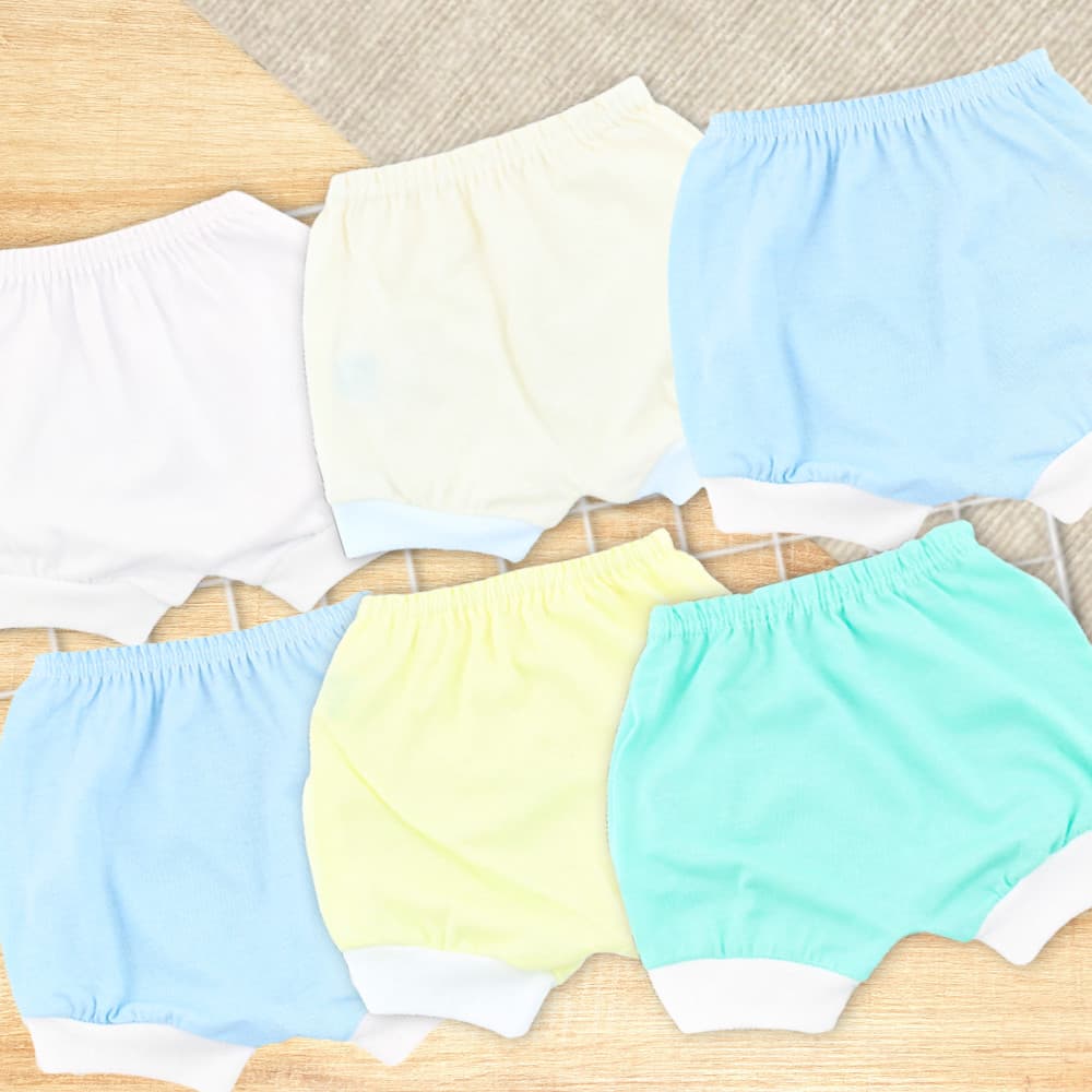 Kit 6 Shorts Tapa Fralda Bebê Unissex Baratinha Tecido Malha - Tamanho Único RN (Atacado)