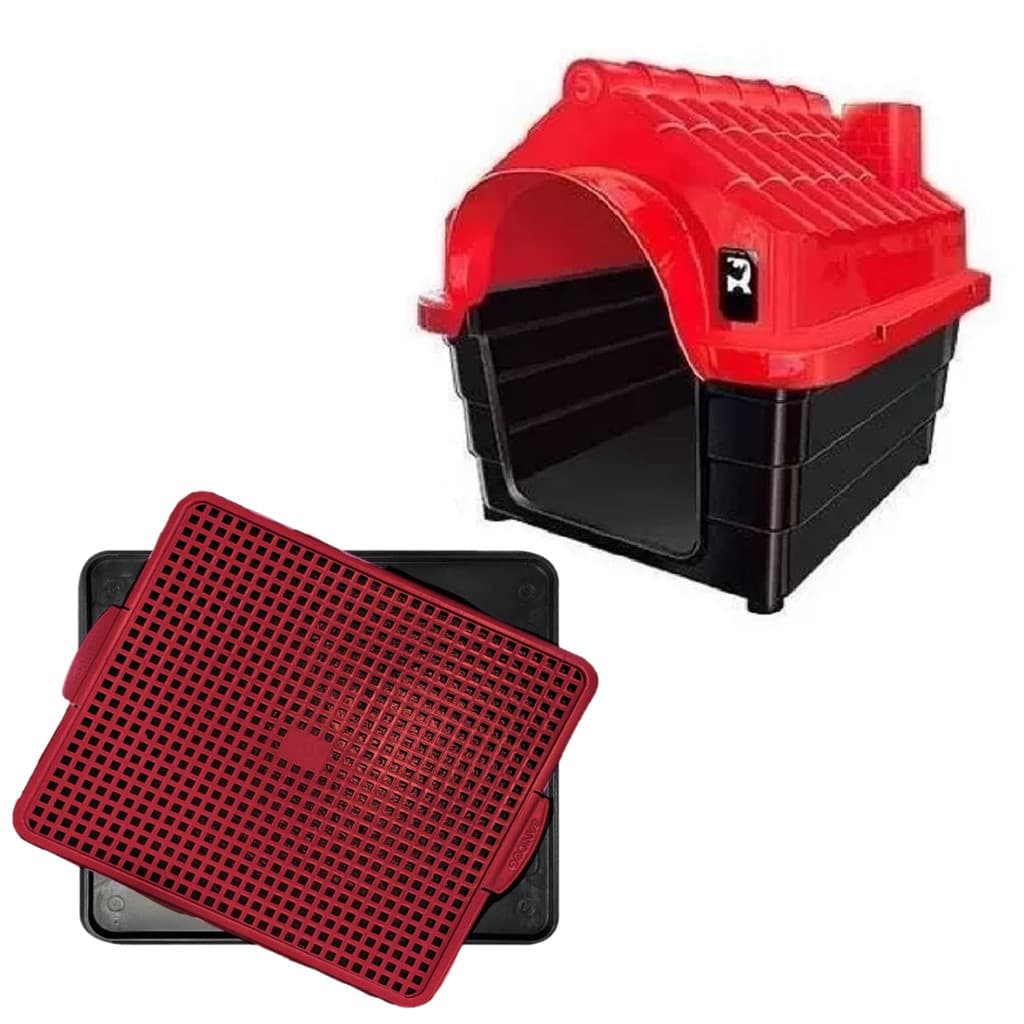 Kit Casa Cachorro Gato Pet N2 E Tapete Higienico Sanidog Pet