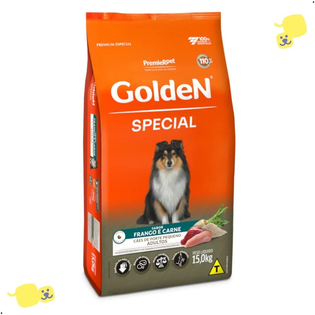 Ração Golden Special Cachorro Adultos Porte Pequenos 15Kg Frango e Carne Ração para Cachorro