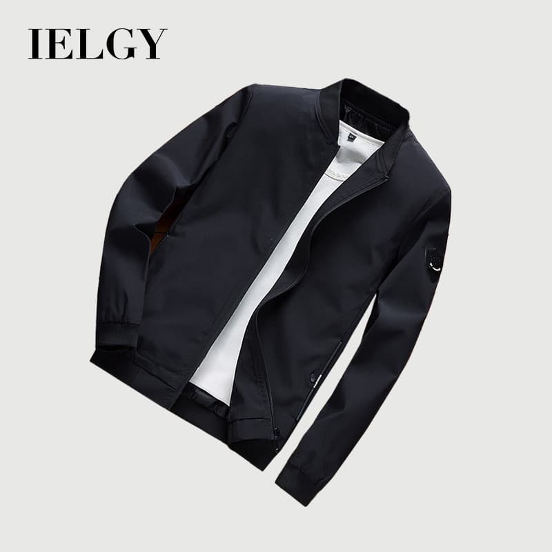 IELGY Jaqueta masculina primavera outono estilo versão coreana Slim fit jaqueta de cor sólida tamanho grande