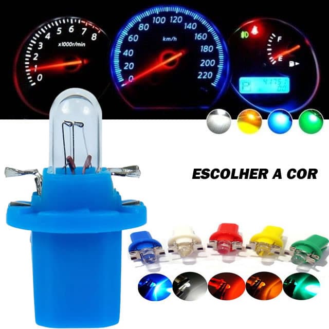 1/5/10 x Lampada Led automotiva T5 b8.5 acrílica painel SMD Painel moto carro Soquete b8.5 Led Mosquito