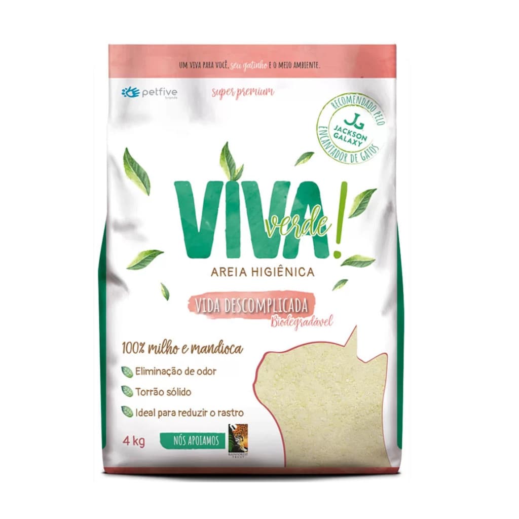 Areia Viva verde sanitaria p/ gatos vida descomp. grossa 4kg
