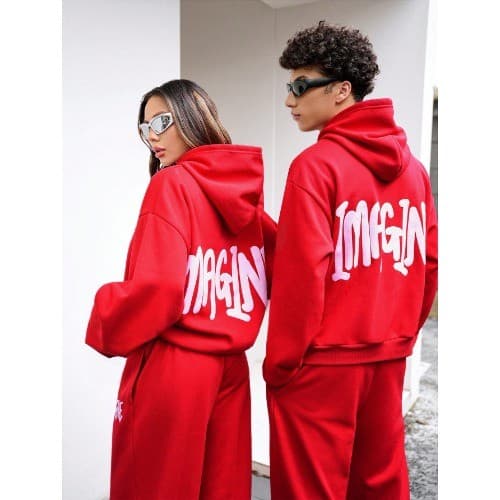 1 conjunto de moletom , blusa com capuz e calça com bolso ,flanelado, UNISSEX, Conjunto  Outono/inverno casual