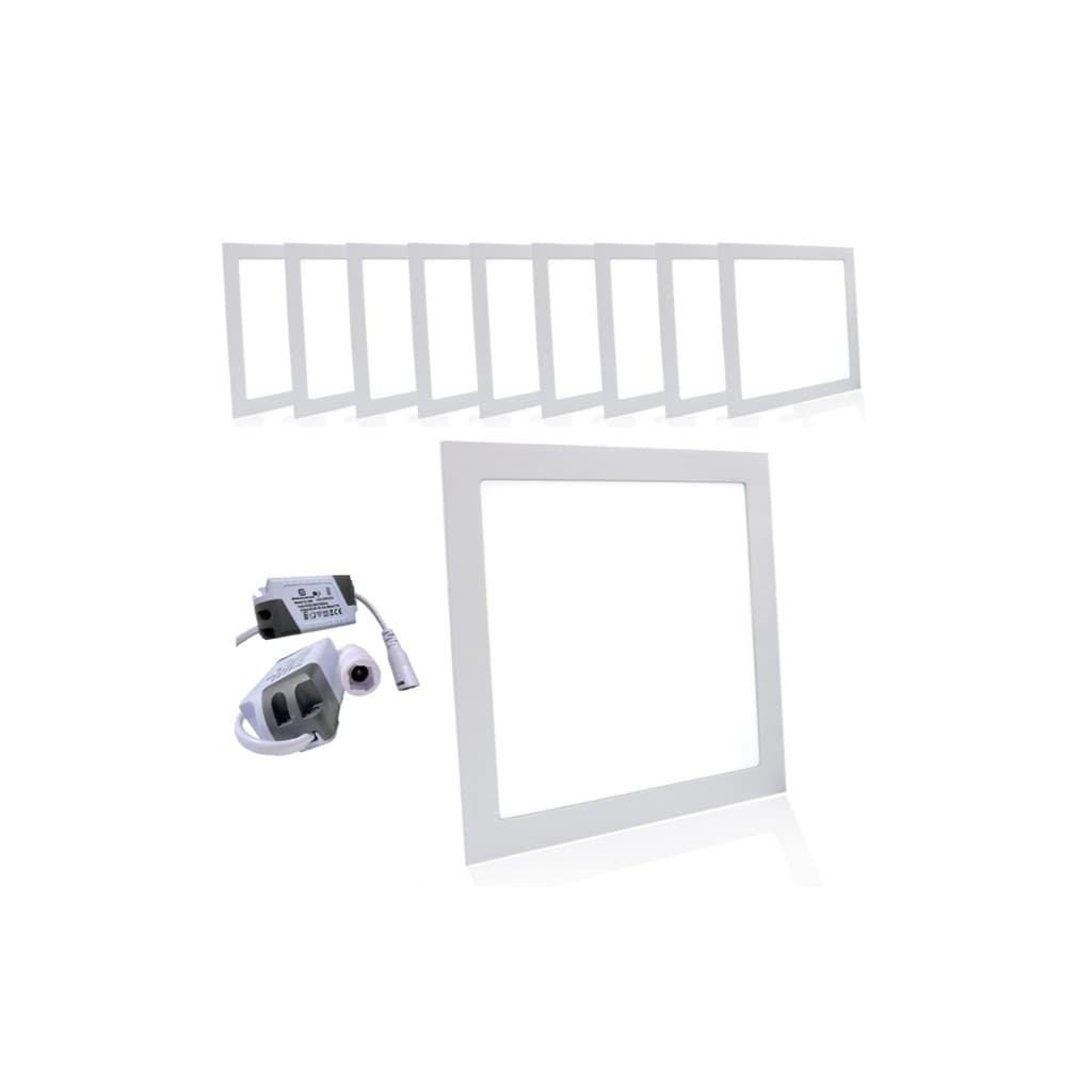 Kit 10 Painel Plafon LED 24W 6500k Luminária Led Embutir Quadrado Teto  Branco Frio