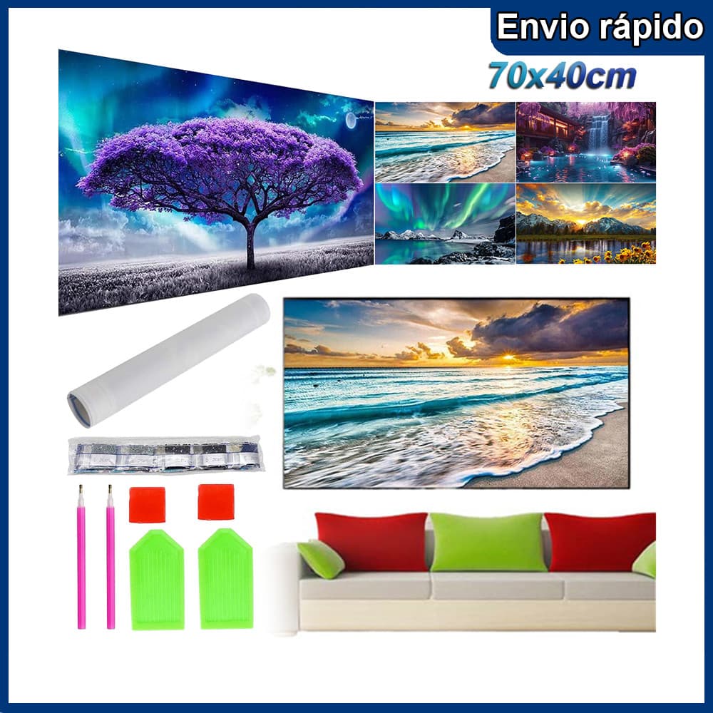 Diy 5D Seaside Pintura Diamante Bordado Cachoeira Cruz Artesanato Bordado Kit de Arte Decoração