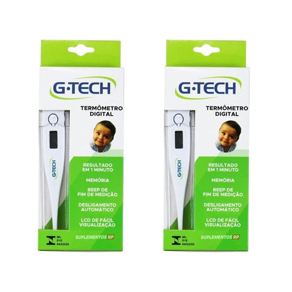 Kit G-Tech Termômetro Digital TH1027 Branco Com 2 Unidades