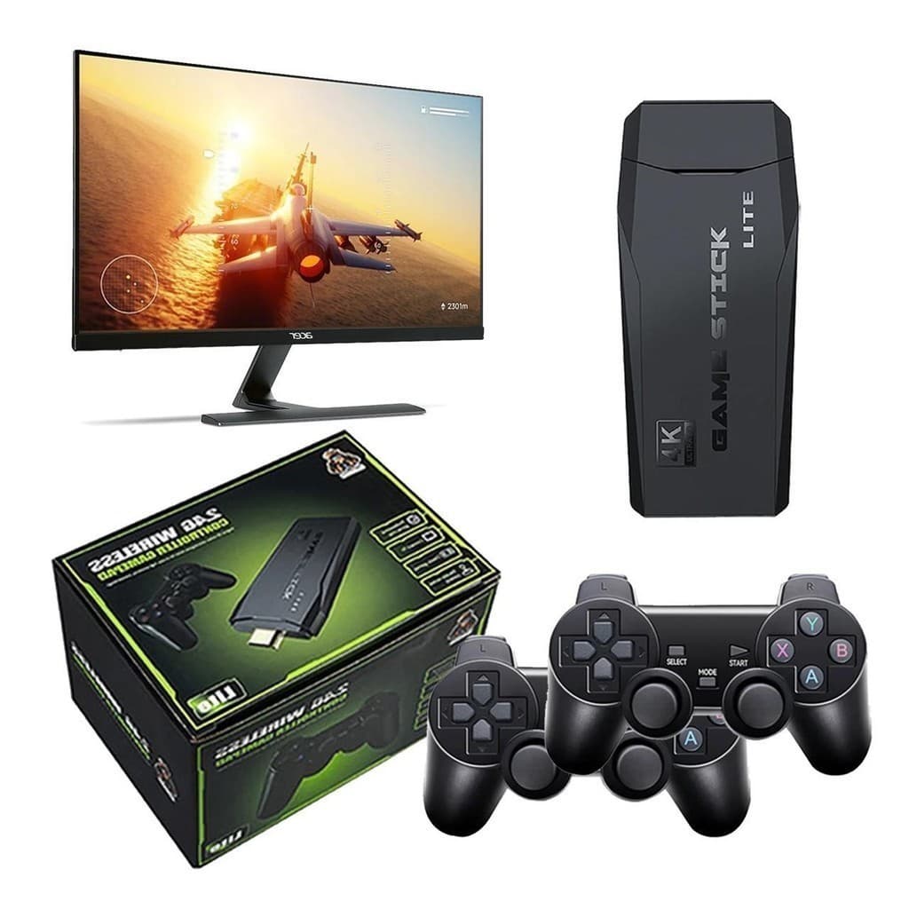 Video game Stick 4K Com 20MIL Jogos  2 Controles Sem Fio Console Portatil Jogos Retro Video Game M-4G