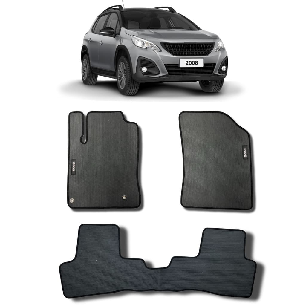 Tapete Automotivo Emborrachado Carro Peugeot 2008 Traseiro Inteiriço 2015 a 2025