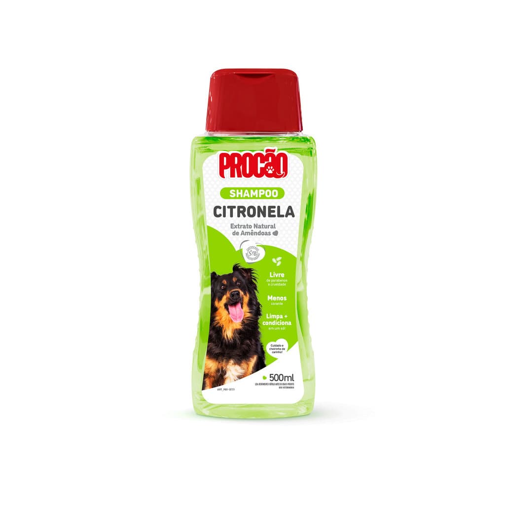 Shampoo Citronela Procão Pet 500ml – Repelente Natural e Cuidado Suave para Cães e Gatos