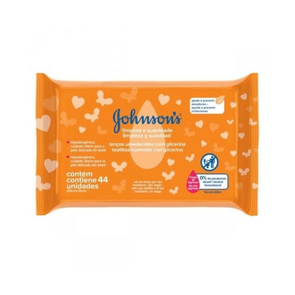 Lencos Umedecidos Johnson's Limpeza e Suavidade  44 Unidades
