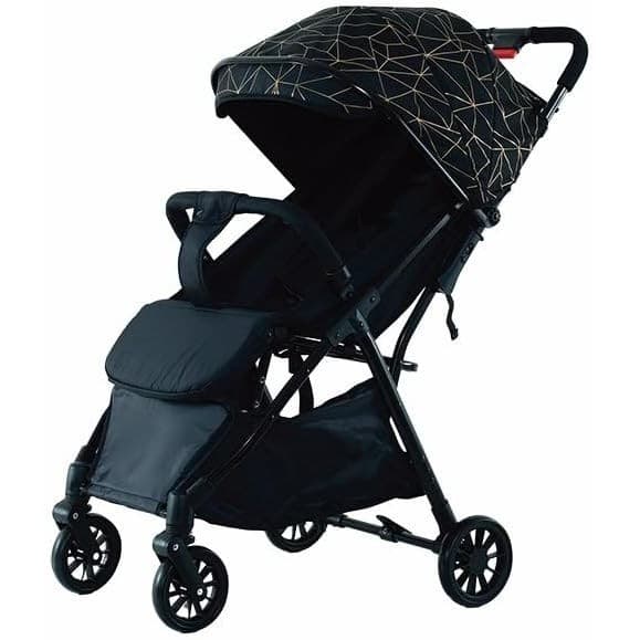 Zippy Toys, Carrinho de Bebê Black Estrutura em Plástico e Ferro Compacto Ideal para Passeios, Preto