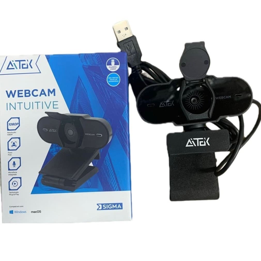 Pct 05 Webcam P/ Vídeoconferência C/ Microfone Full HD USB