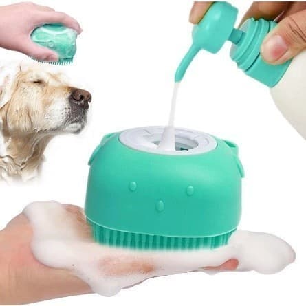 Esponja Buchas De Silicone Para Banho Com Dispenser Shampoo Sabonete Escova Crianças Adultos e Pets Massageador