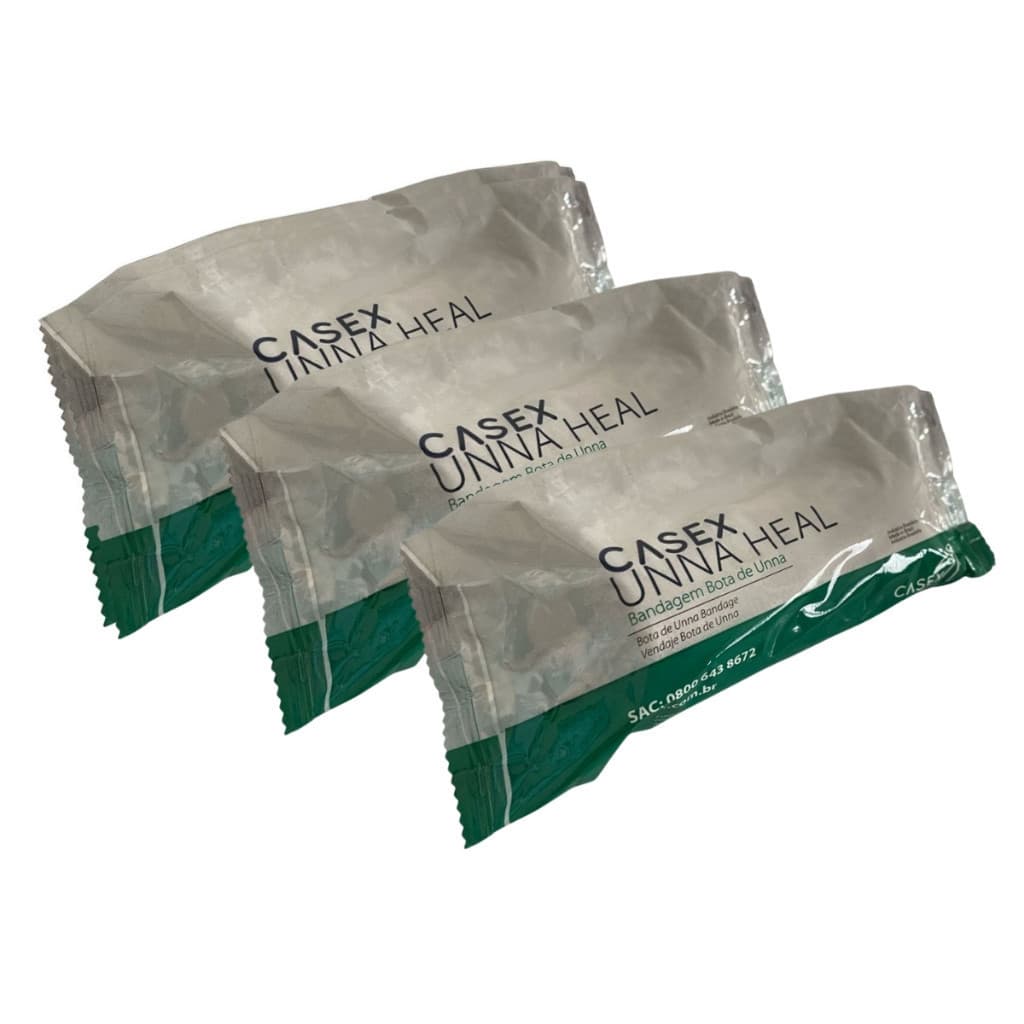 Kit 3 Curativos Bandagem Bota De Unna Casex 10,2Cm X 9,14Cm