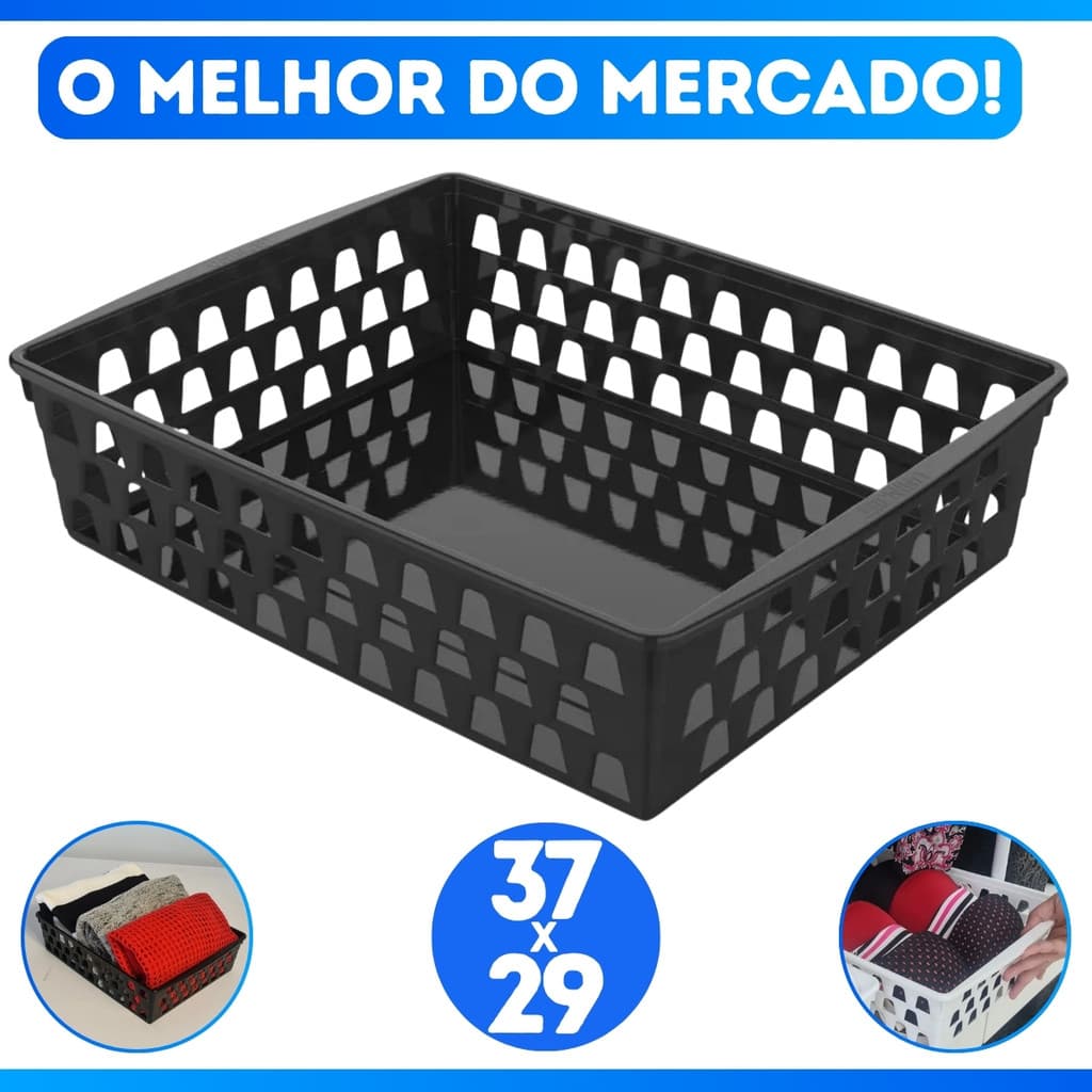Cesto Organizador Multiuso Plástico Ideal Para Banheiros,Cozinha,Sala,Etc