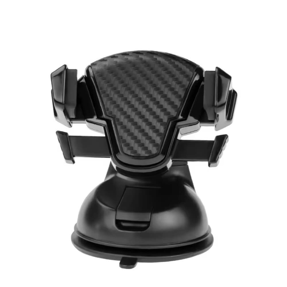 Novo suporte de telefone para carro com padrão de couro de fibra de carbono