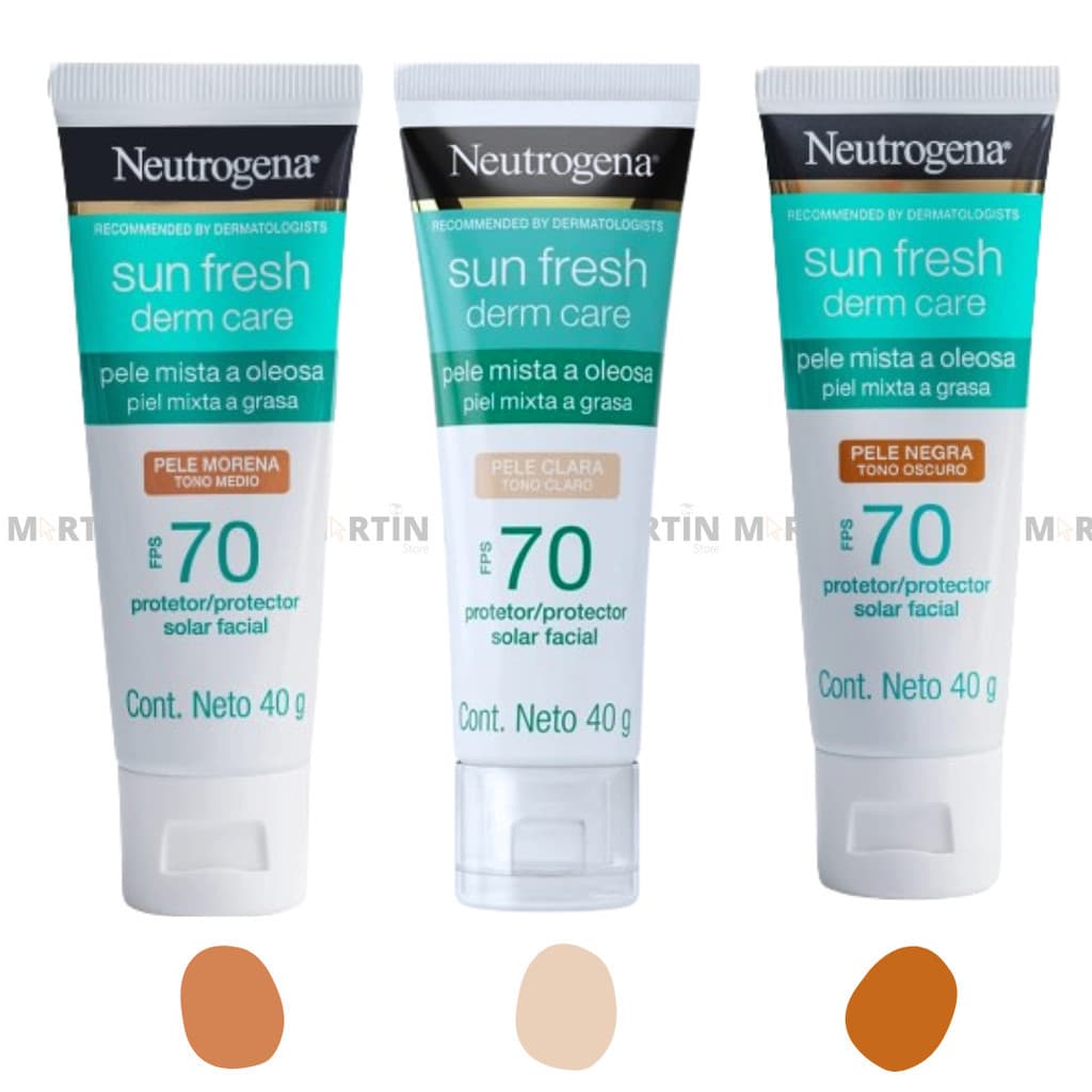 Protetor Solar Neutrogena Sun Fresh Derm Care Facial com Cor - FPS70