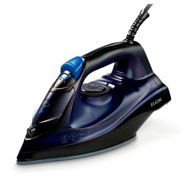 FERRO DE PASSAR A VAPOR ELGIN 1200W VAPOR TURBO PRETO E ROXO 220V