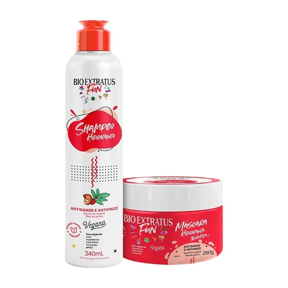 Kit 1 SHAMPOO 1 MÁSCARA FUN HIDRATANTES  240ML
