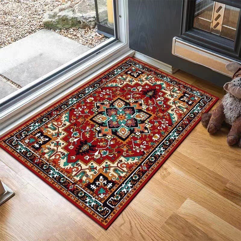 Quarto e sala de estar/persa anti derrapante étnico impresso tapete de veludo lavável (40X60cm)