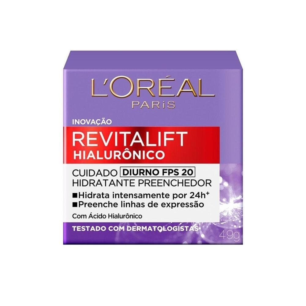 Creme Hidratante Facial Anti-idade L'oreal Paris Revitalift Hialuronico Diurno FPS20 49g