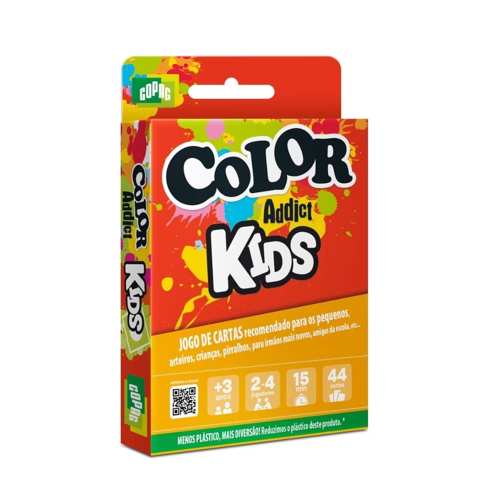 JOGO COLOR ADDICT KIDS CARTUCHO COPAG 44 CARTAS BARALHO DIVERSÃO CRIANÇAS RACIOCÍNIO LÓGICO FAMÍLIA