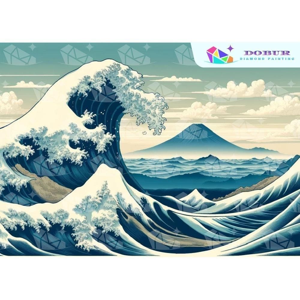 DOBUR 5D Conjunto Pintura Com Diamante Ondas Redondas/Quadradas 5D Faça-Você-Mesmo Artesanato Em Tela Para Decoração
