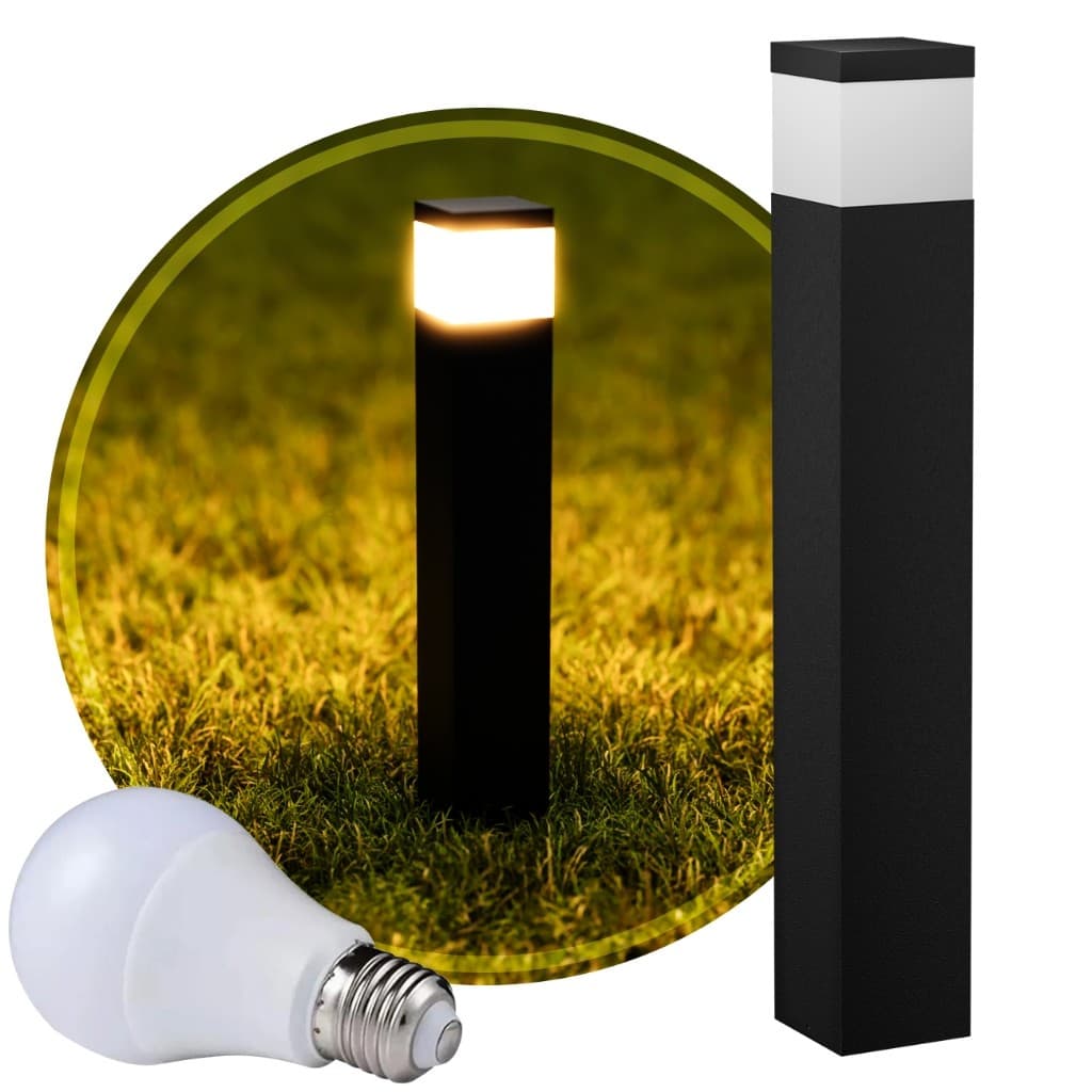 6x Poste Balizador Luminária de Jardim Externo 50CM E27 + LED MF403