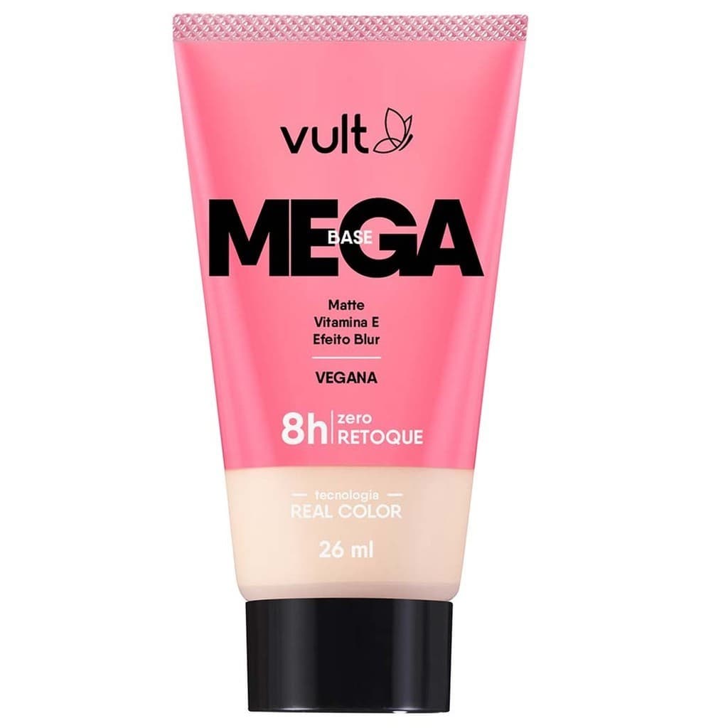 Vult Mega Base Líquida Matte V200 Efeito Blur Zero Retoque 26ml 