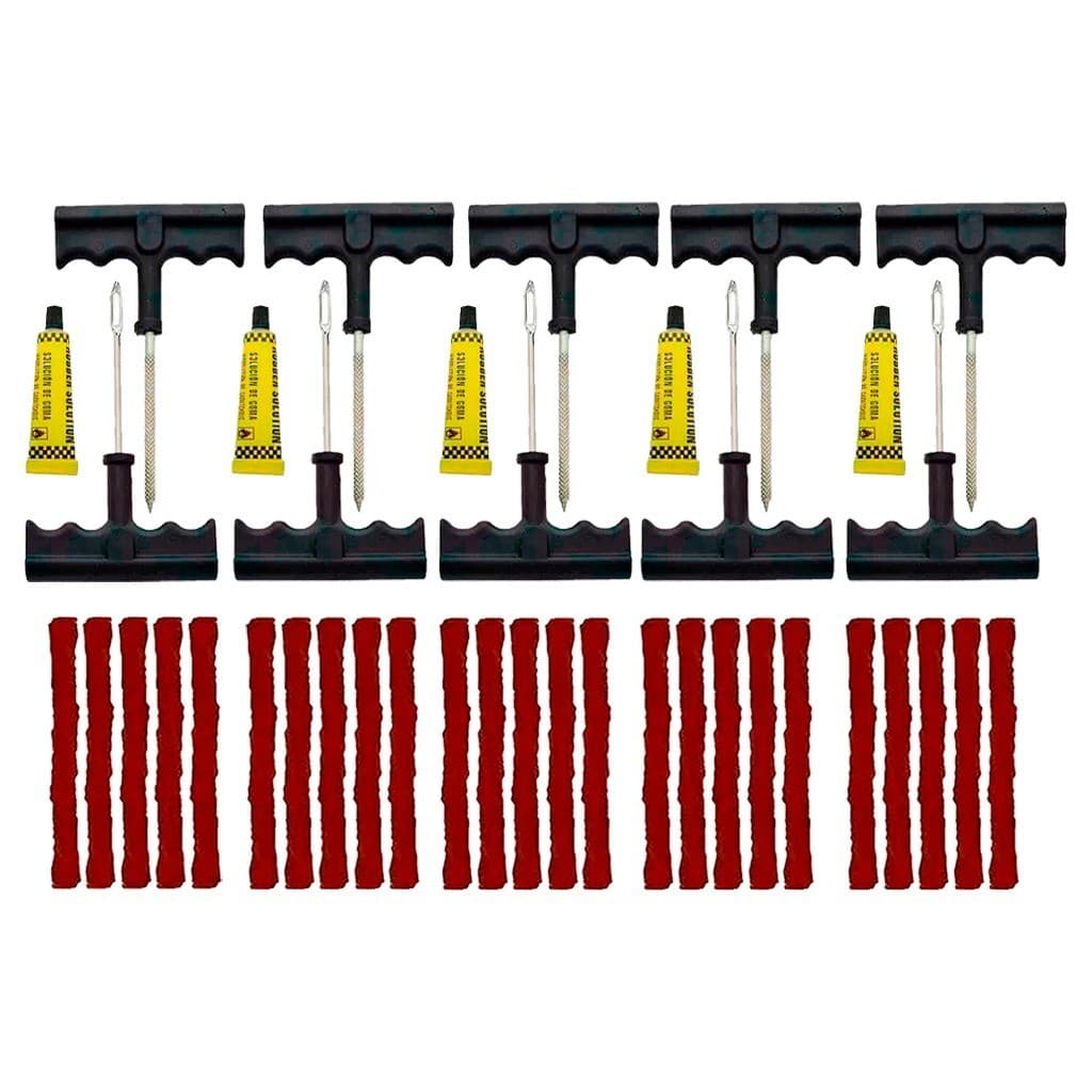 Kit De Reparo Pneu 8 Sem Câmera Furado Carro Moto Profissional 5 Kits