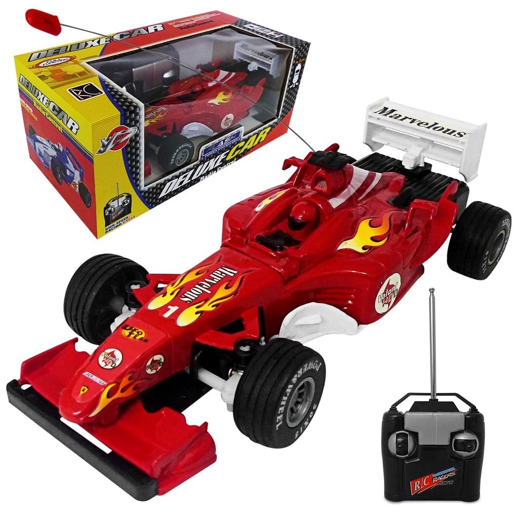 Brinquedo Infantil Carro Carrinho Corrida Fórmula1 Ferrari Com Controle Remoto Deluxe Car F1 HM TOYS