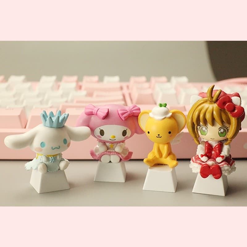 Bonito Dos Desenhos Animados Melodia Único Keycap Para Cereja Teclado Mecânico Personalizado Artesanal Decoração