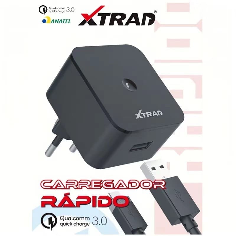 Carregador de celular turbo rápido Tipo C/Micro USB V8/iPhone Lightning Original XTRAD