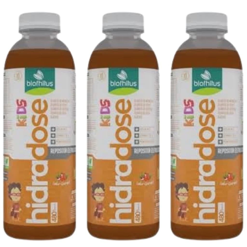 Kit 3 Hidradose Kids Guaraná Repositor Eletrolítico 480mL Biophitus