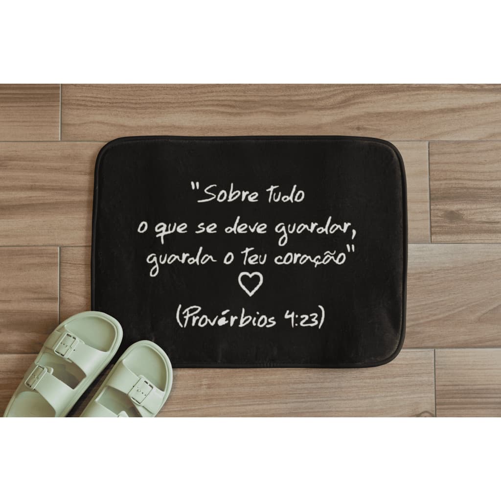 Tapete Antiderrapante para Porta Sala Quarto Decoração Provérbios 4:23 Envio Rapido