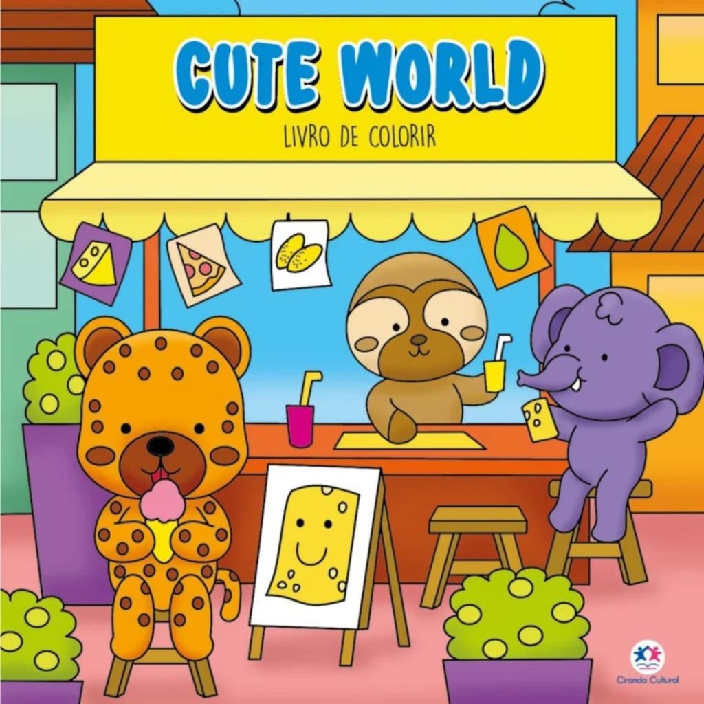 Livro Comfy & cozy books Cute World | Para Colorir