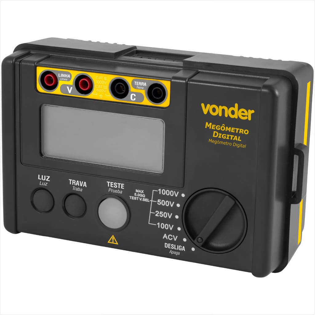Megômetro digital 5,5 G 100 V - 1.000 V - Vonder
