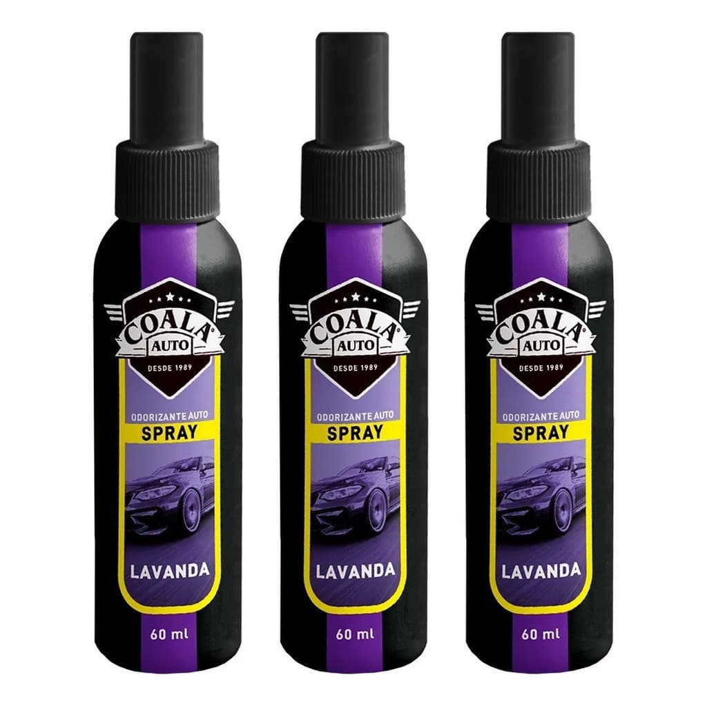 Kit 3 Coala Auto Spray 60ML Lavanda - Renova e Perfuma Seu Carro - Alto Rendimento - Cheirinho de Carro - Automóveis