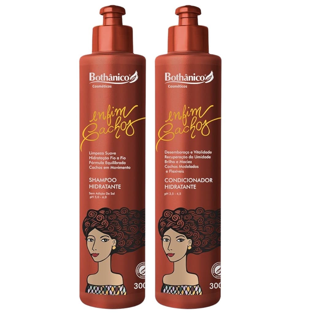 Kit Enfim Cachos Shampoo + Condicionador Hidratante 300ml Bothanico