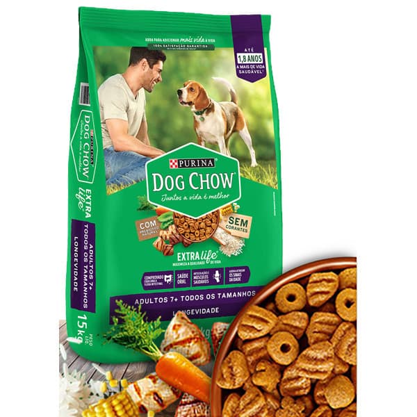 Ração Para Cães Sênior Todas As Raças Dog Chow 15 Kg