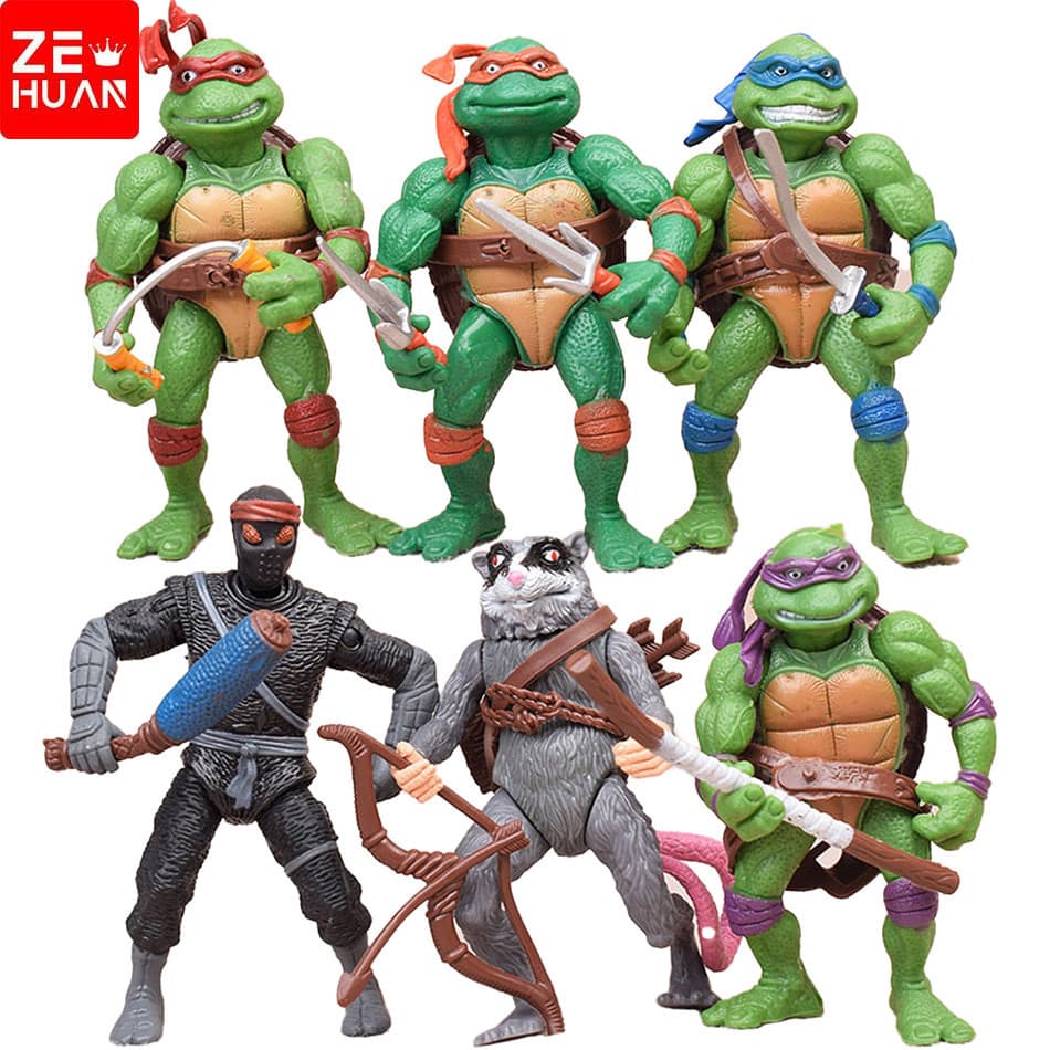 Articulado  6 pcs 12 cm Ninja Tartaruga Anime Teenage Mutant Ninja Turtles  action figure boneco brinquedo