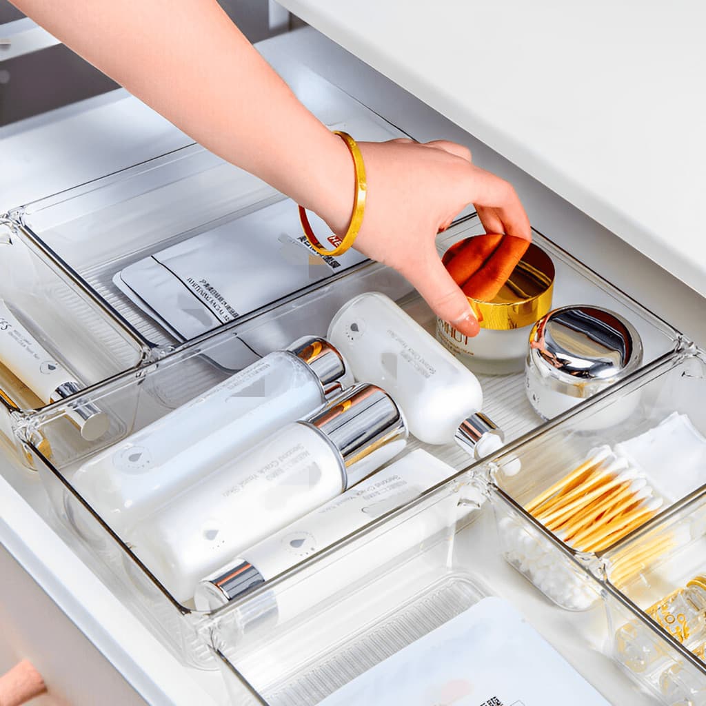 Organizador Multiuso Modular Kit 25 Geladeira Armários Gavetas Despensa Lavanderia Alimentos Frutas