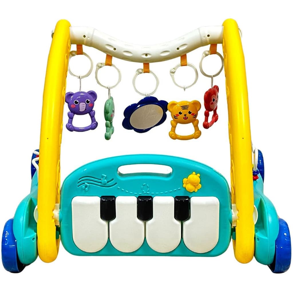 Andador Infantil Musical Piano 2 em 1 Carrinho Tapete Empurrador Bebê Didático Importway Bw265