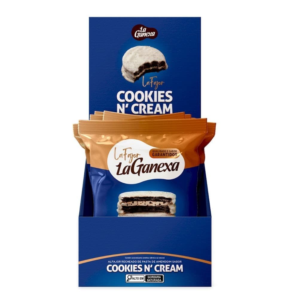 La Fajor La Ganexa Cookies N'Cream Com Whey Protein 12 unidades de 50g