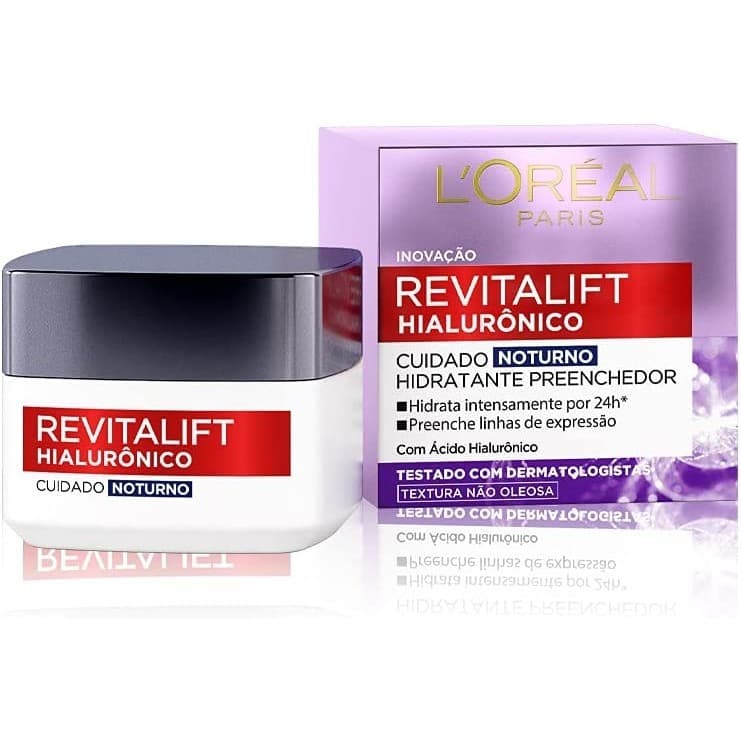 Creme Facial Anti-Idade L'Oréal Revitalift Hialurônico Noturno 49g