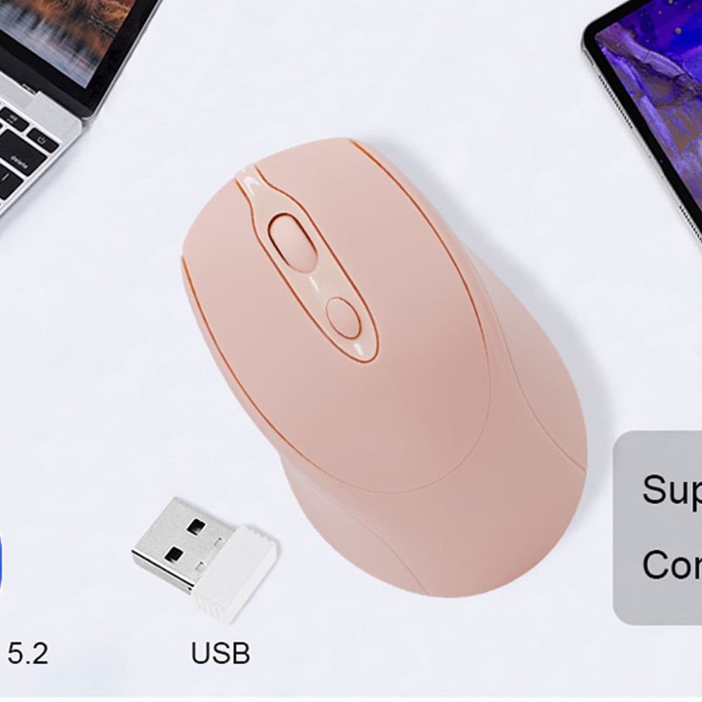 Mouse Silencioso Bluetooth De Modo Duplo Recarregável Sem Fio Ajustável Para Laptops iPad MacBook PC